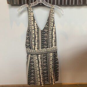 Geometric V-Neck Romper